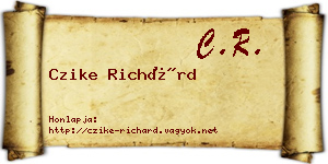 Czike Richárd névjegykártya